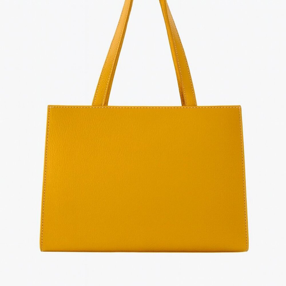 Dooney & Bourke Mustard Yellow Leather Shoulder Bag - Picture 2 of 7